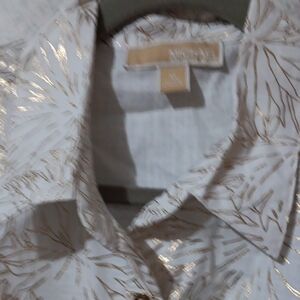 Michaels Gold and White Button Down Shirt with Classic Collar